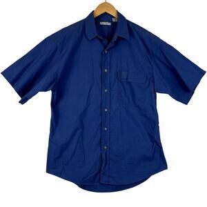 VTG Bugle Boy Co Shirt Mens Large Button Up Blue Shirt Grunge 90s Streetwear Y2K